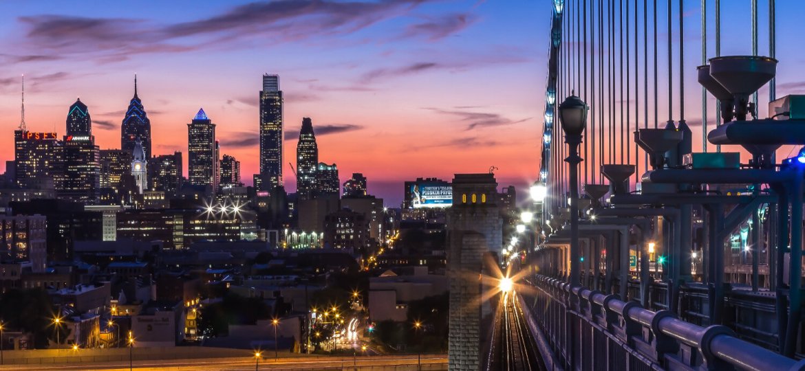 Sunset from the Ben Franklin Bridge